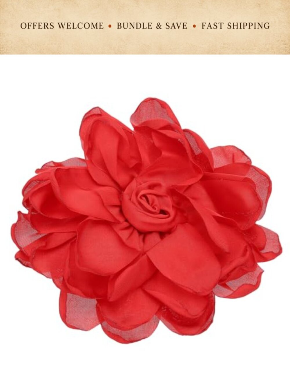 Satin Rose Flower Hair Clip & Brooch Pin Women Wedding Party Accessory